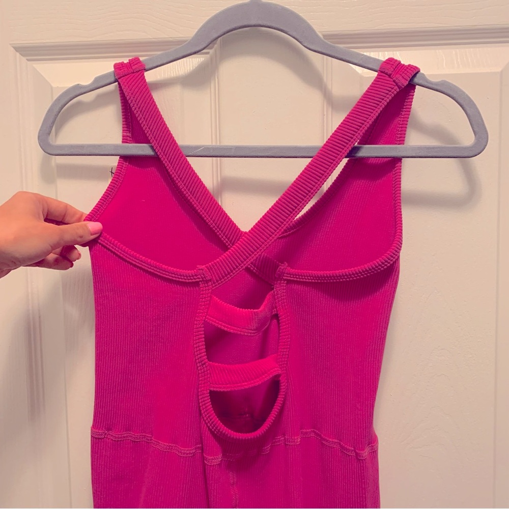 Free People Pink Ribbed Jumpsuit - Picture 6 of 9